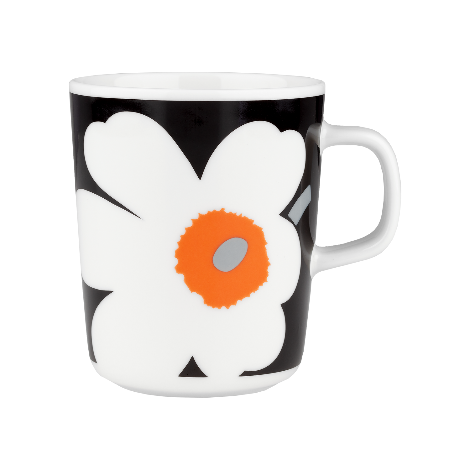 Marimekko 60th Anniversary Unikko Mug, white/black/orange – Touch