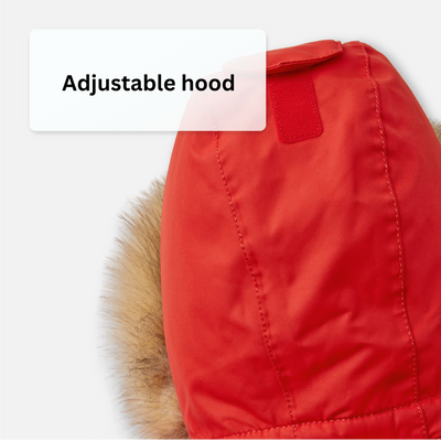 adjustable red hood