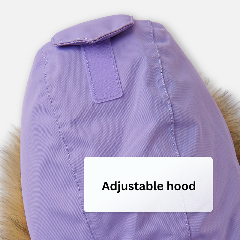 adjustable purple hood