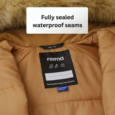 Reima Toddlers' Lappi Waterproof Snowsuit - Peanut Brown waterproof seams