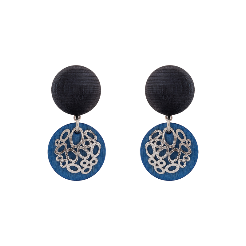 Aarikka Cecilia Earrings, dark blue