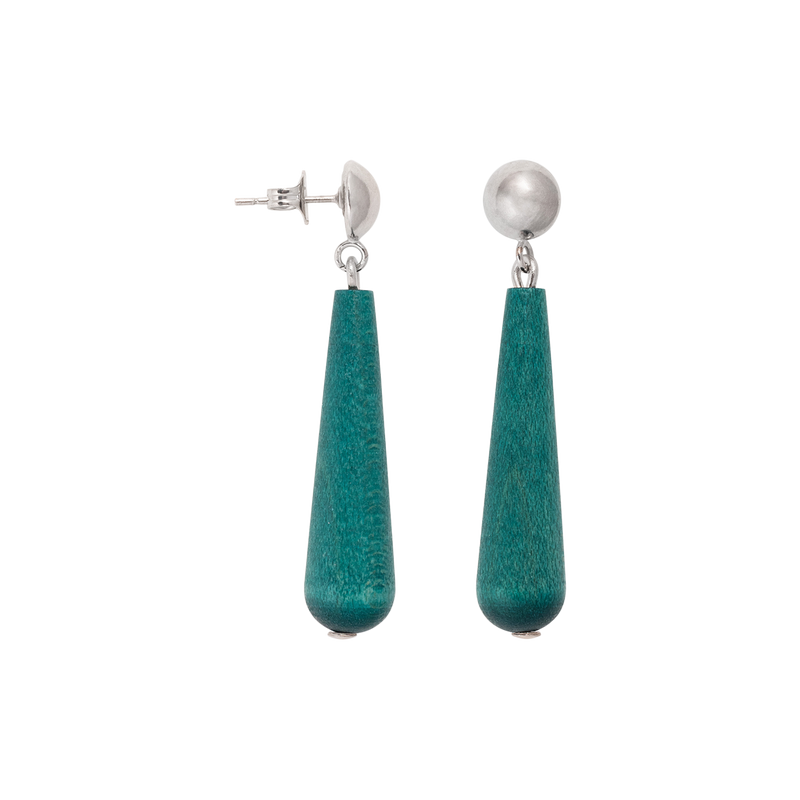 Aarikka Helmipisara Earrings, dark turquoise