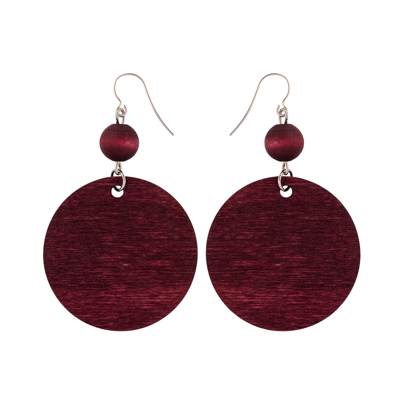 Aarikka Karoliina Earrings, plum red, back