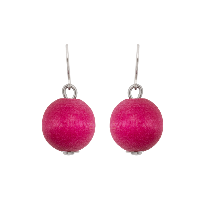 Aarikka Karpalo Earrings, fuchsia