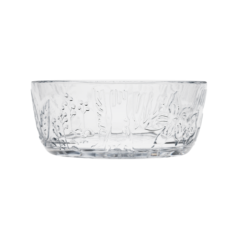 etched clear glass bowl