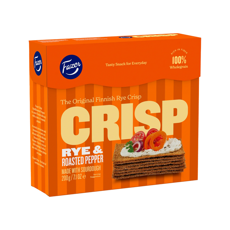 Fazer Crisp Rye & Roasted Pepper Crispbread (200g)