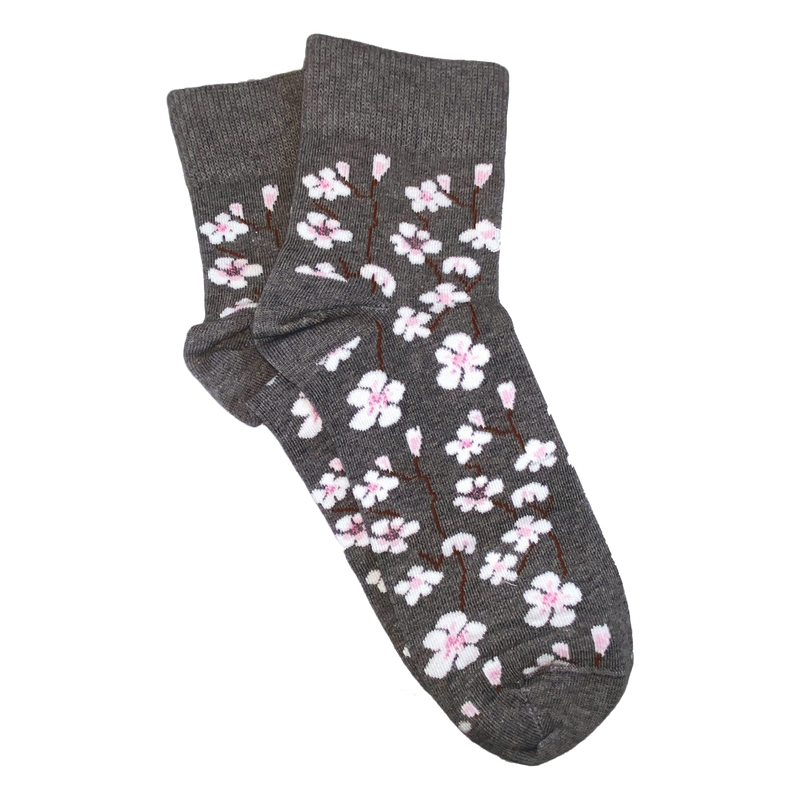 Jaana Huhtanen Cherry Blossom Cotton Socks, grey