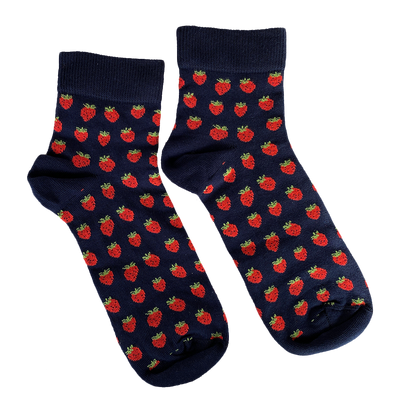 Jaana Huhtanen Strawberry Cotton Socks, navy