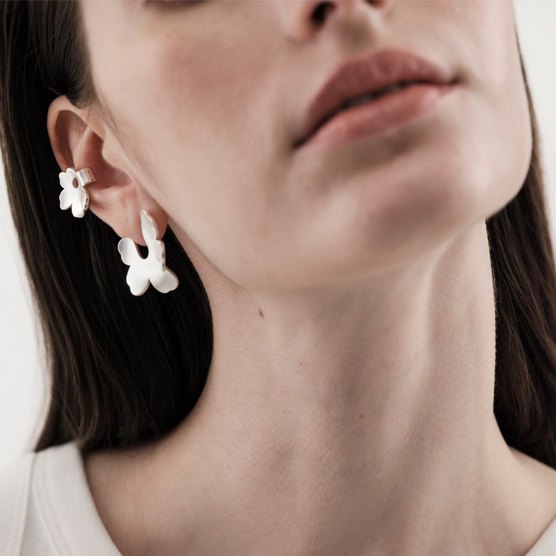 Kalevala x Marimekko Unikko Silver stud Earrings