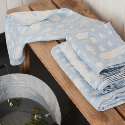 kauniste sauna linens collection light blue 