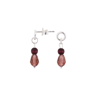 Lasipisara earrings, plum red