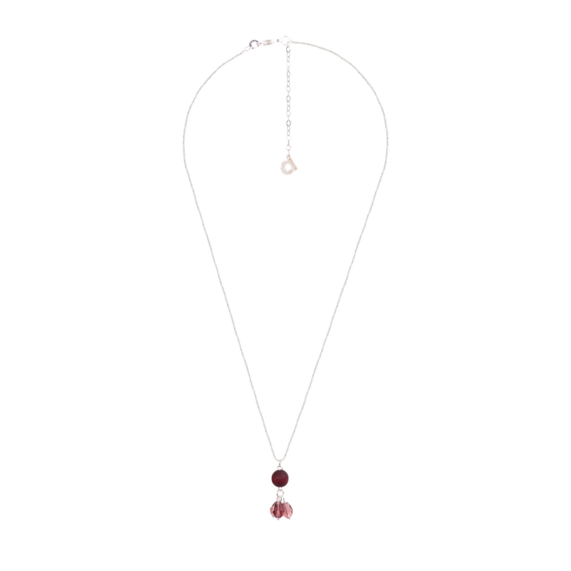 Lasipisara necklace, plum red