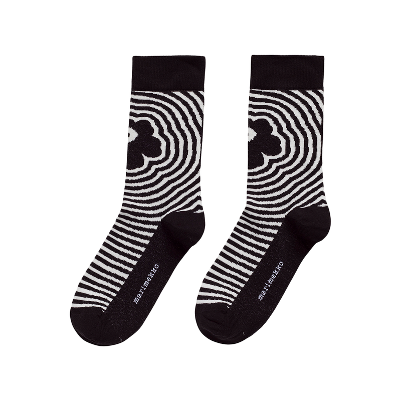 Marimekko Kasvaa Unikko Socks, black/white