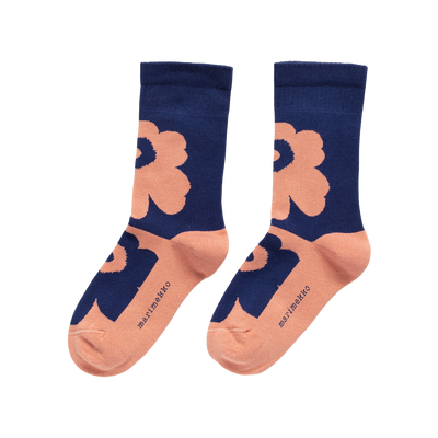 Marimekko Kioski Pirtti Unikko Socks, dk.blue/lt.pink