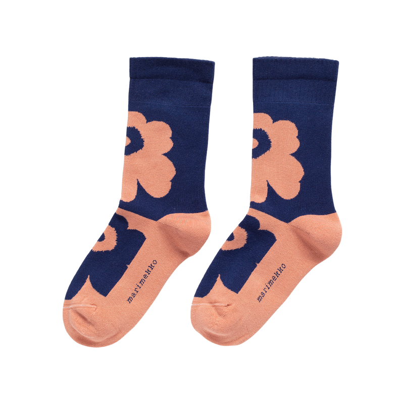 Marimekko Kioski Pirtti Unikko Socks, dk.blue/lt.pink