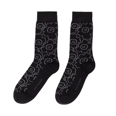 Marimekko Kirmailla Piirto Unikko Socks, black/grey