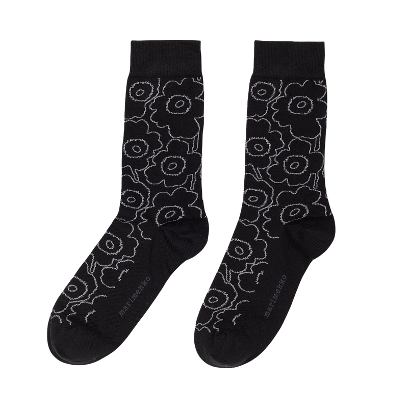 Marimekko Kirmailla Piirto Unikko Socks, black/grey