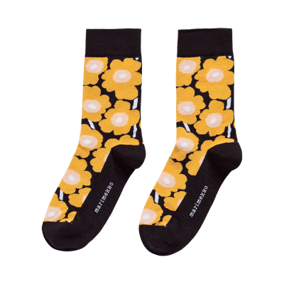 Marimekko Kirmailla Unikko Socks, black/peach/white