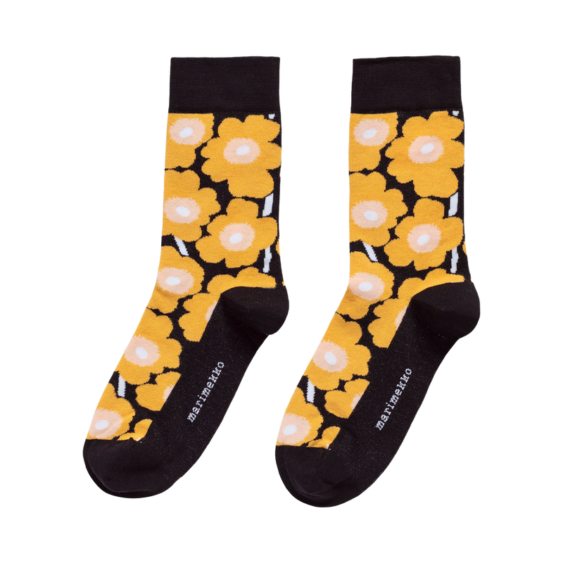 Marimekko Kirmailla Unikko Socks, black/peach/white