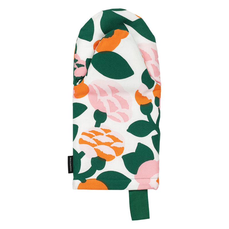 Marimekko Pieni Green Green Oven Mitten, white/green/pink/orange