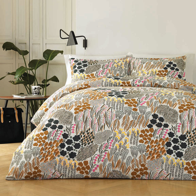 Marimekko Pieni Letto Full / Queen Duvet Cover Set, white/green/brown