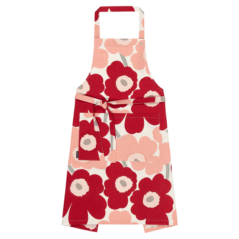 Marimekko Pieni Unikko Apron, cotton/dk.cherry/rose