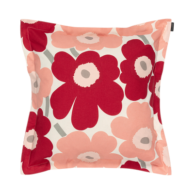 Marimekko Pieni Unikko Cushion Cover, cotton/dk.cherry/rose