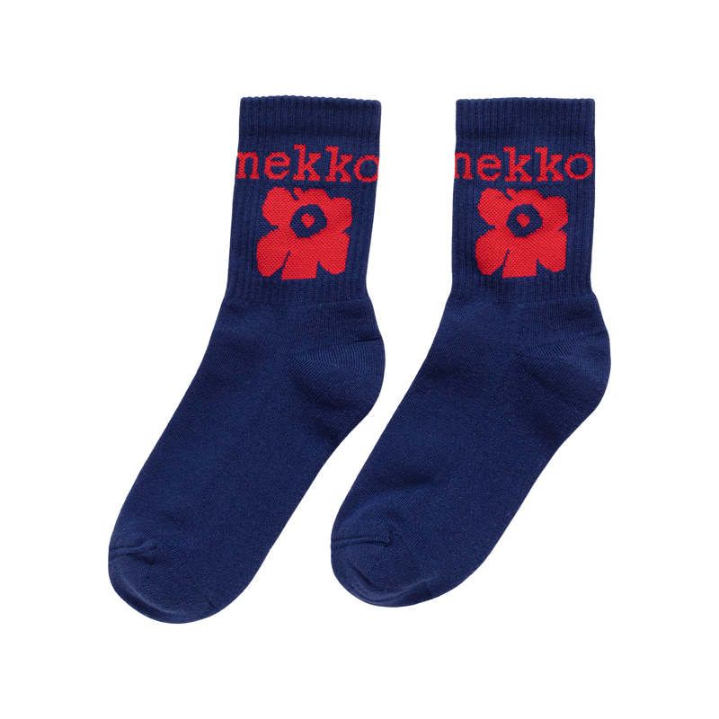 Marimekko Puffi Unikko Socks, dk.blue/red