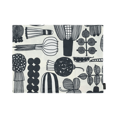 Marimekko Puutarhurin Parhaat Placemat, white/black/orange