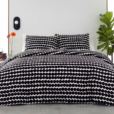 Marimekko Räsymatto King Duvet Cover Set, white/black