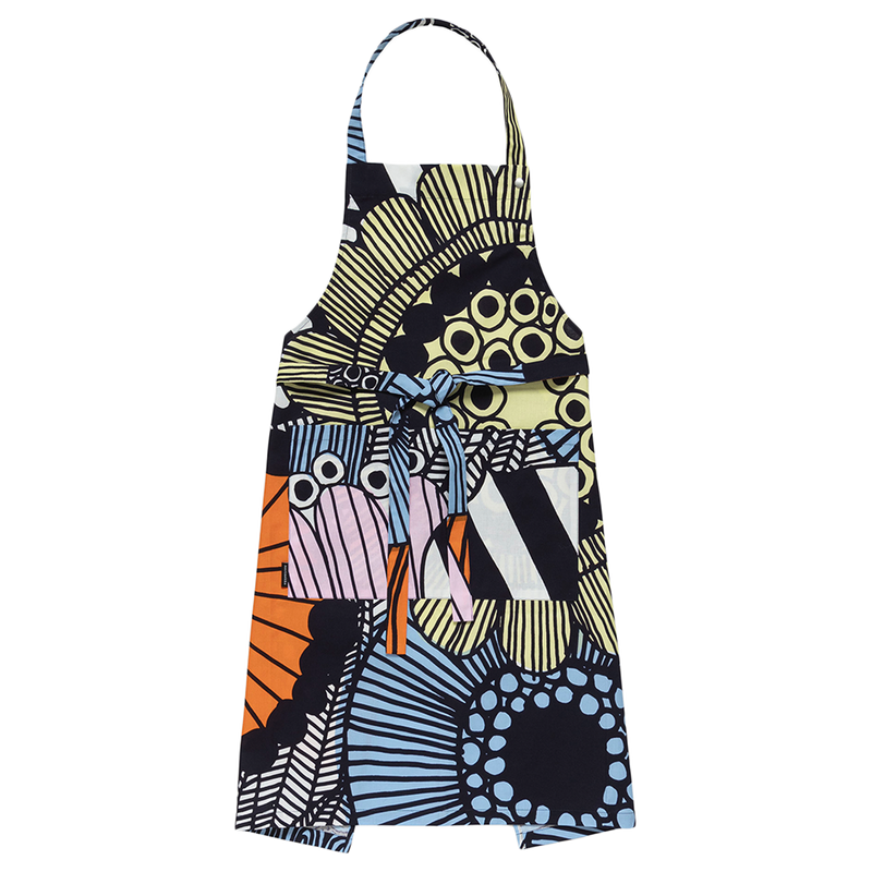 Marimekko Siirtolapuutarha Apron, white/yellow/orange/blue