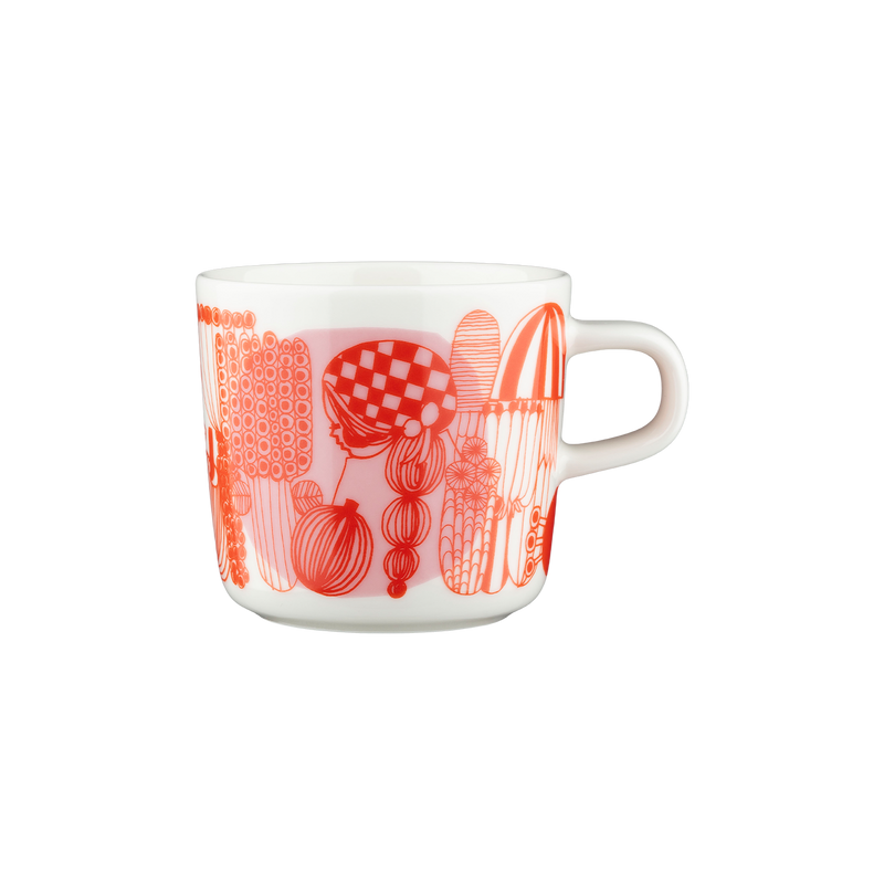 Marimekko Siirtolapuutarha Coffee Cup, white/orange/lt.pink