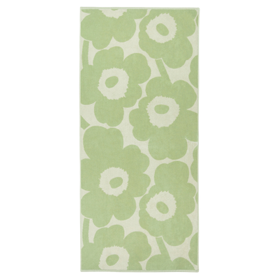 Marimekko Unikko Bath Towel, off-white/sage flower print