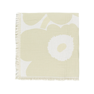 folded Marimekko Unikko Blanket, off-white/white