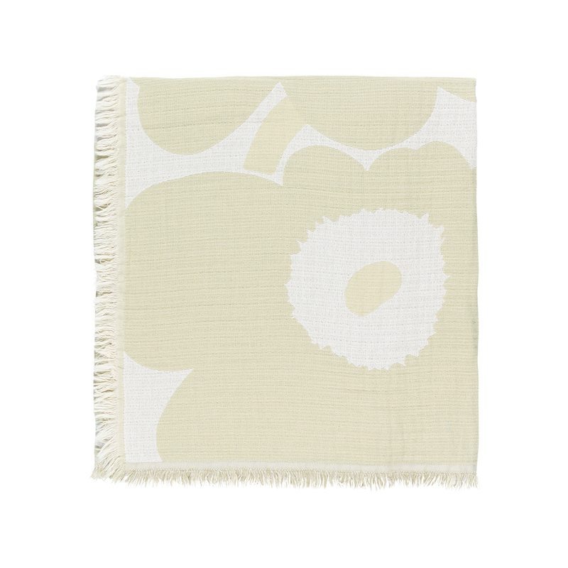 folded Marimekko Unikko Blanket, off-white/white