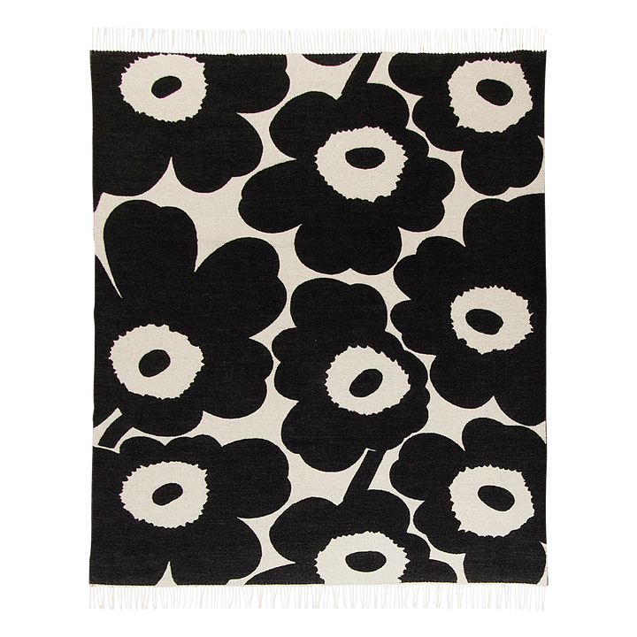 Marimekko Unikko Blanket, white/black – Touch of Finland