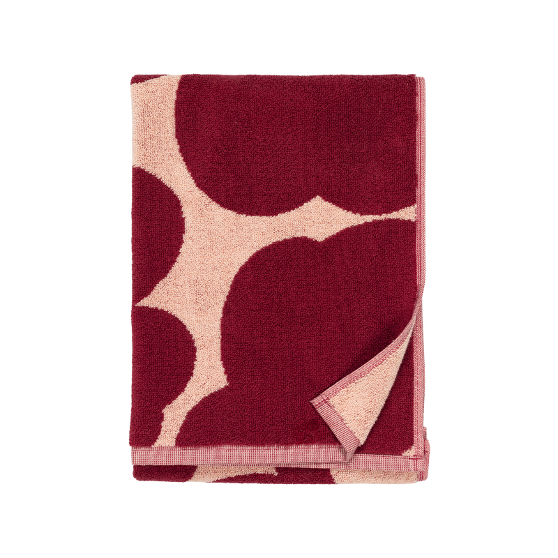 Marimekko Unikko Hand Towel, pink/dk.cherry