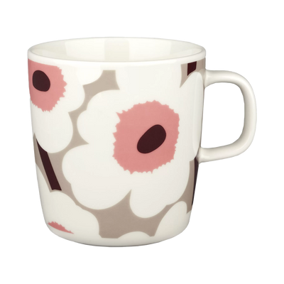 Marimekko Unikko Large Mug, white/beige/pink