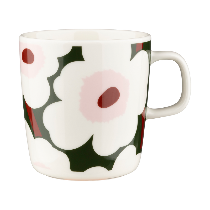 Marimekko Unikko Large Mug, white/green/pink