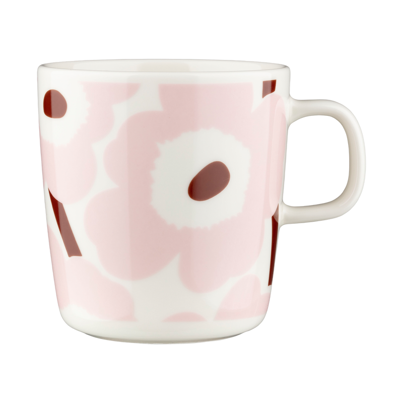 Marimekko Unikko Large Mug, white/lt.pink/chestnut