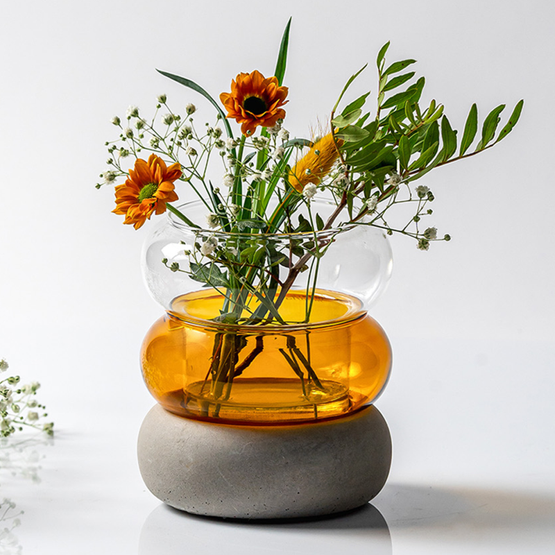 Muurla Bagel Vase/Tealight Holder, amber, table 