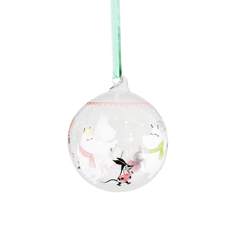 Muurla Moomin Festive Spirits Glass Ball Ornament back