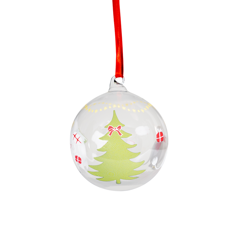 Muurla Moomin Happy Holidays Glass Ball Ornament back