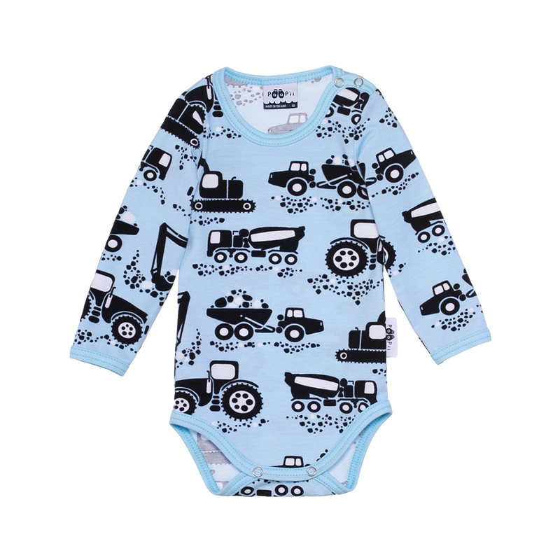 PaaPii Onesie - Machines, light blue