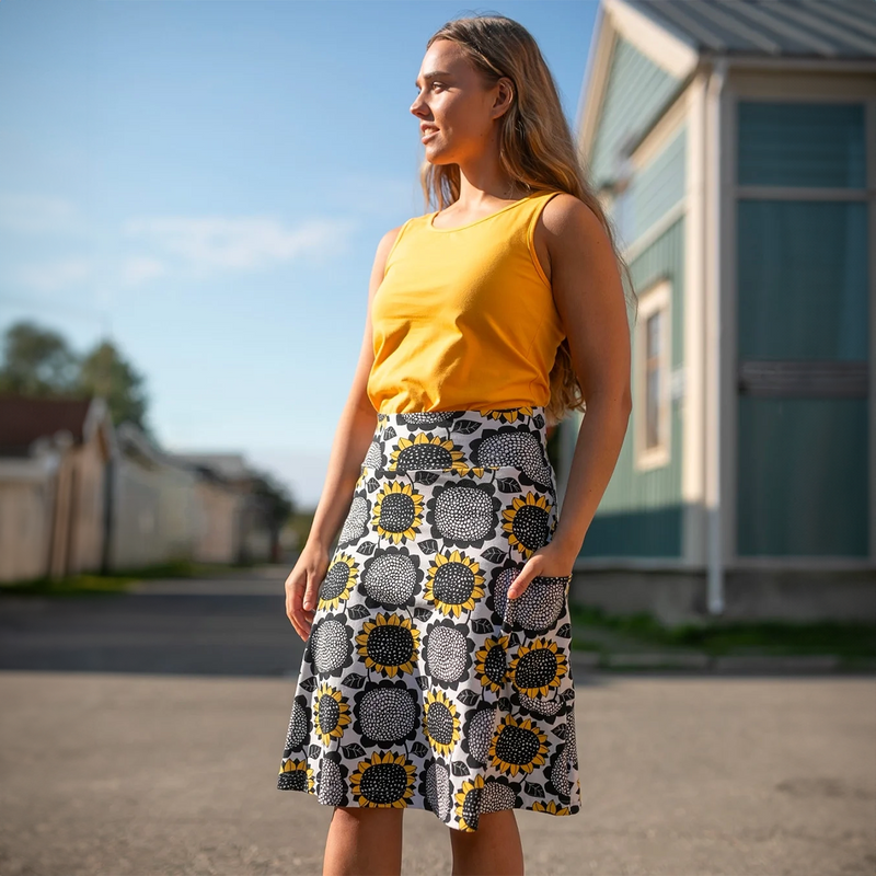 PaaPii Pisara Knee-Length Skirt - Sunflower