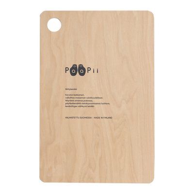 back of Paapii Apple Garden Birch Cutting Board