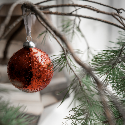 Pentik Ihana Glass Ball Ornament - red tree