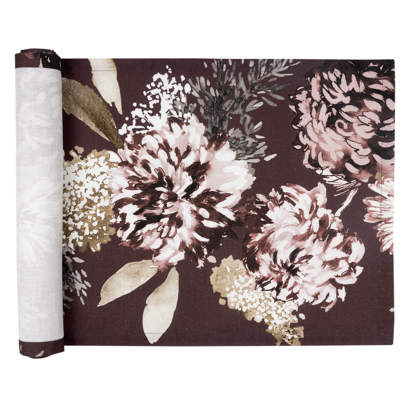 Pentik Kuningatar Coated Cotton Table Runner- burgundy