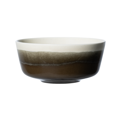 Pentik Tuntu Soup Cereal Bowl - dark brown off white