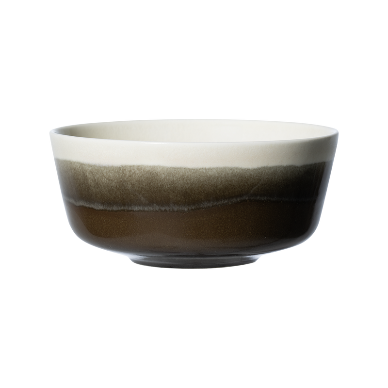 Pentik Tuntu Soup Cereal Bowl - dark brown off white